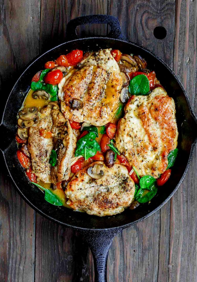 Italian-Style Skillet Chicken with Tomatoes and Mushrooms - MorimaDz